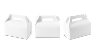 reeks van wit voedsel doos mockup geïsoleerd Aan wit achtergrond met knipsel pad foto