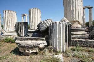 tempel van aphrodite in afrodisis oude stad in aydin, turkiye foto