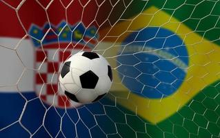 Amerikaans voetbal kop wedstrijd tussen de nationaal Kroatië en nationaal Brazilië. foto