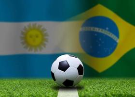 Amerikaans voetbal kop wedstrijd tussen de nationaal Argentijns en nationaal Brazilië. foto