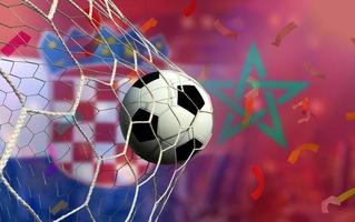 Amerikaans voetbal kop wedstrijd tussen de nationaal Kroatië en nationaal Marokko. foto