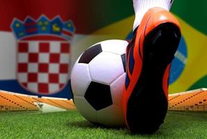 Amerikaans voetbal kop wedstrijd tussen de nationaal Kroatië en nationaal Brazilië. foto