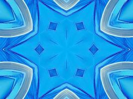 donker blauw waterverf caleidoscoop bloemen patroon abstract uniek symmetrisch en esthetisch achtergrond foto