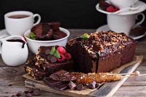 chocola brood taart met noten foto