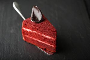 rood fluweel taart plak foto