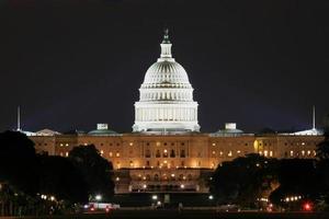 Washington Capitol Bij nacht foto