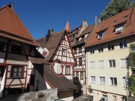 oude houten frame huizen in het oude stadscentrum in nuernberg foto