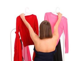 vrouw winkelen kleding foto