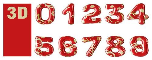 getallen van Kerstmis patroon ballonnen geïsoleerd Aan wit achtergrond foto