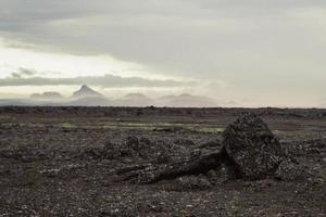 woestijn vallei met donker grond landschap foto