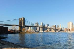 Brooklyn brug visie van Brooklyn in nieuw york stad foto
