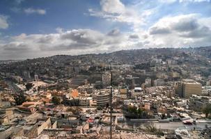 visie van Amman, Jordanië van de citadel foto