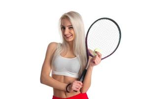 tennis speler met racket foto