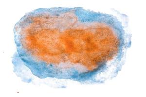 blauw en oranje waterverf abstract achtergrond foto