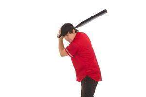 honkbal speler met een knuppel foto