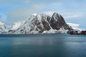 winter tijd in reine, lofoten eilanden, Noorwegen. foto