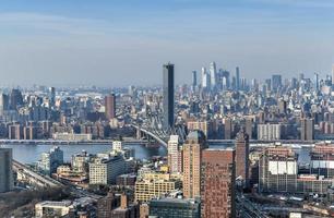 panoramisch visie van de nieuw york stad horizon van downtown Brooklyn. foto