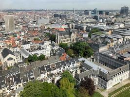 antenne visie van de Brussel stad horizon in belgië. foto