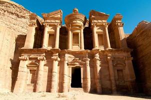 advertentie hun, de klooster tempel, petra, Jordanië foto