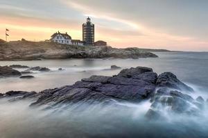 Portland hoofd vuurtoren in kaap Elizabeth, Maine. het is een historisch vuurtoren in kaap Elizabeth, Maine. voltooid in 1791, het is de oudste vuurtoren in de staat van Maine. foto