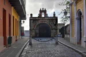 san juan, puerto rico - december 24, 2015 - historisch straat kapel, kapel van Christus de redder in oud san juan, puerto rico. foto