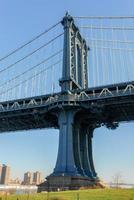 Manhattan brug visie van Brooklyn in nieuw york stad foto