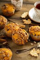 pompoen muffins met haver en bruin suiker crumble foto