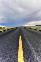 visie langs de snelweg leidend uit van versteend Woud nationaal park in Arizona. foto