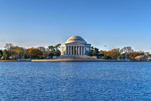 Jefferson gedenkteken en kers bloesems Bij de getij bekken gedurende voorjaar in Washington, gelijkstroom foto