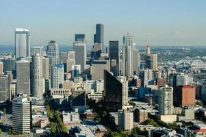 antenne visie van de Seattle, Washington stad horizon foto