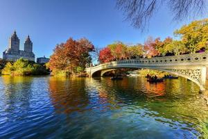 boog brug, centraal park in herfst foto