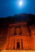 petra, Jordanië Bij nacht lit door de maan foto