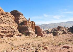 advertentie hun, de klooster tempel, petra, Jordanië foto