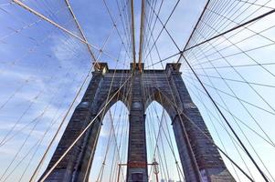 Brooklyn brug, winter - nieuw york stad foto