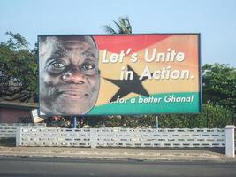 accra, Ghana - november 14, 2011 - presidentieel campagne poster in accra, Ghana. foto