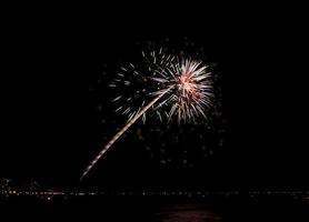 Coney Island Beach Vuurwerk foto