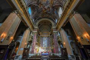 Rome, Italië - maart 23, 2018 - heerlijkheid van de naam van Maria fresco door Filippo gherardi in kerk chiesa di san pantalon. foto