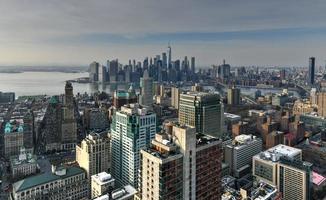 panoramisch visie van de nieuw york stad horizon van downtown Brooklyn. foto
