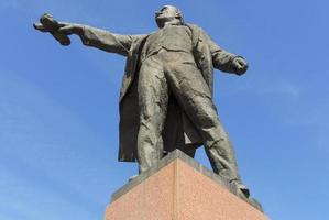 Moskou plein in Sint Petersburg met een monument naar Lenin, de hoofd revolutionair Rusland, 2022 foto