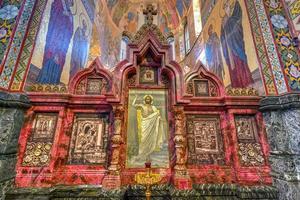 interieur van de kerk van de Verlosser op het bloed in st. Petersburg, Rusland foto