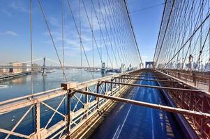 Brooklyn brug, winter - nieuw york stad foto