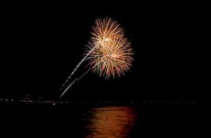 Coney Island Beach Vuurwerk foto