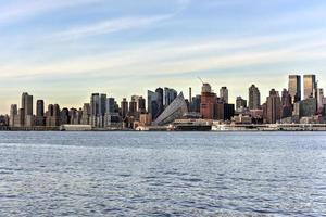 nieuw york stad horizon net zo gezien van weehawken, nieuw Jersey. foto