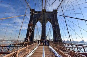 Brooklyn brug, winter - nieuw york stad foto