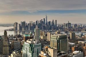 panoramisch visie van de nieuw york stad horizon van downtown Brooklyn. foto