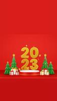 vrolijk Kerstmis 3d geven samenstelling met ornament voor evenement uitverkoop sociaal media en landen bladzijde foto