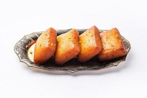 chitrakoot, chitrakut is Bengaals Indisch zoet gemaakt van paneer, meel, griesmeel, khoya, suiker foto