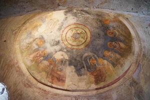 fresco in heilige nicholas kerk in demre, antalya, turkiye foto