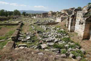 theater van afrodisis oude stad in aydin, turkiye foto