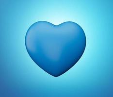 blauw hart icoon Aan blauw geïsoleerd achtergrond. 3d illustratie foto